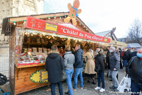 People Getting Food at the Christmas Market in Reims