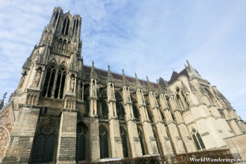 View of Cathedral of Notre Dame de Reims from the Side