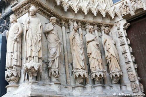 Statues at the Entrance to the Cathedral of Notre Dame de Reims