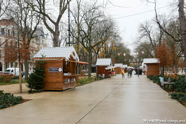 Christmas Cottages Set Up at the Les Hautes Promenades