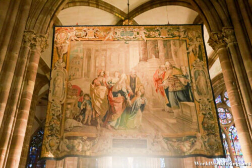 Tapestry on Display at the Cathedral of Notre Dame de Strasbourg