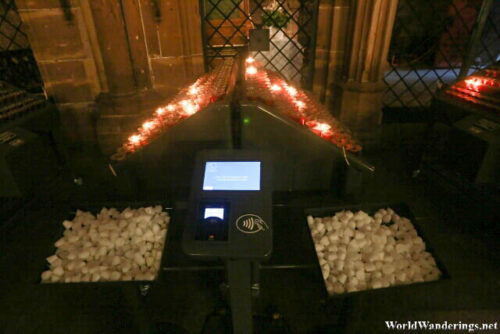 High Tech Donation Box at the Cathedral of Notre Dame de Strasbourg