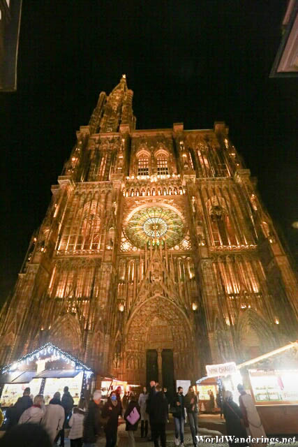 Cathedral of Notre Dame de Strasbourg Soars Above the Christmas Market