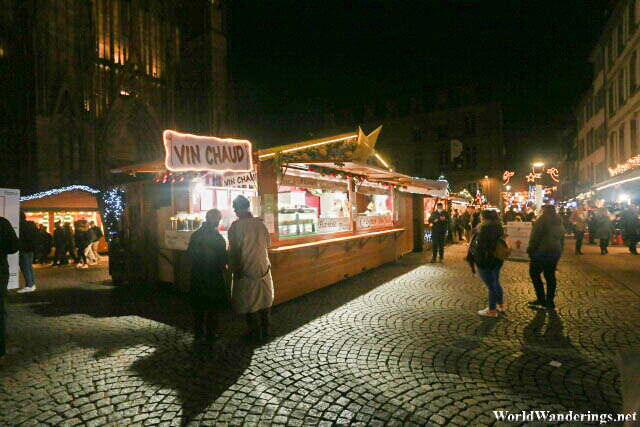 Christmas Market at Place de la Cathedrale in Strasbourg