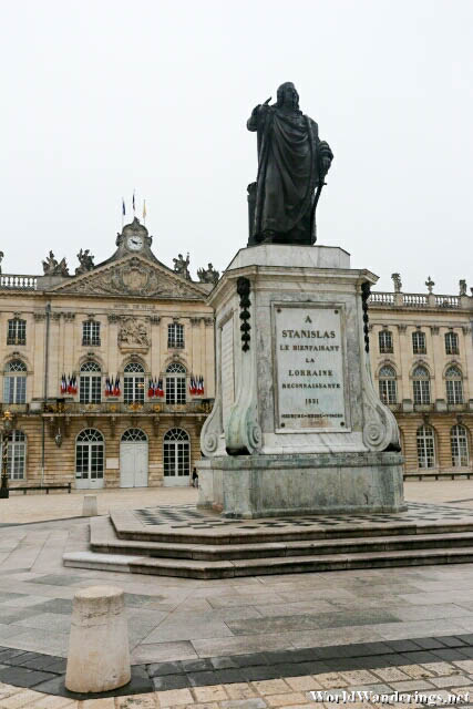 Statue of Stanislaus in Front of Hôtel de Ville de Nancy