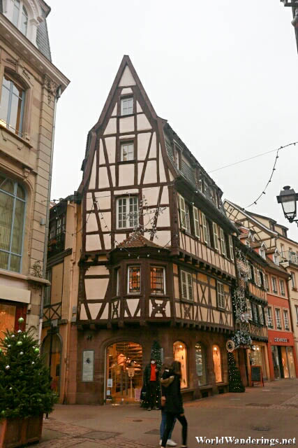 Narrow Half Timbered Building in Colmar