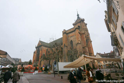 Outside Saint Martin's Church in Colmar