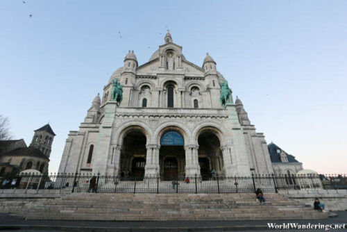 In Front of the Sacre Coeur Basilica in Paris