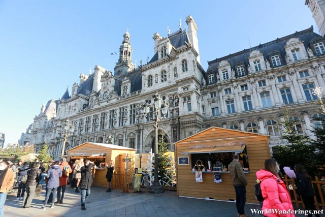 Christmas Market Outside Hôtel de Ville in Paris
