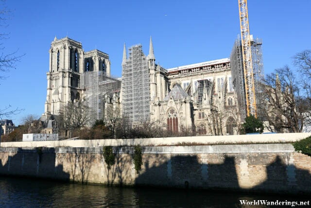 Cathedral of Notre Dame de Paris from Across the River Seine
