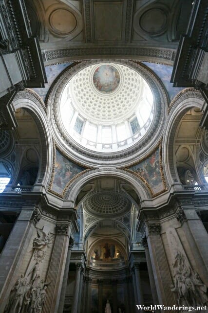 Looking Up to the Dome of the Pantheon in Paris