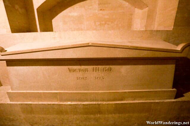Tomb of Victor Hugo at the Pantheon in Paris