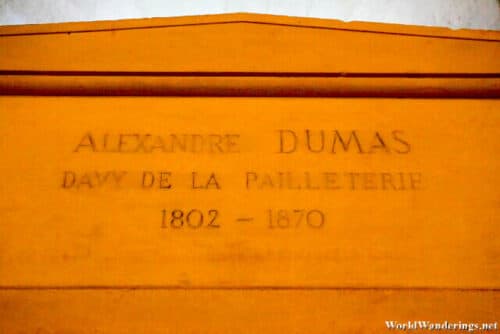 Tomb of Alexandre Dumas at the Pantheon in Paris