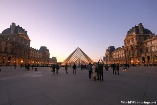 Sunset at the Louvre Museum