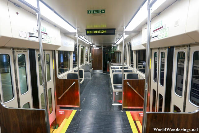 Empty Rail Car at the Boston Subway