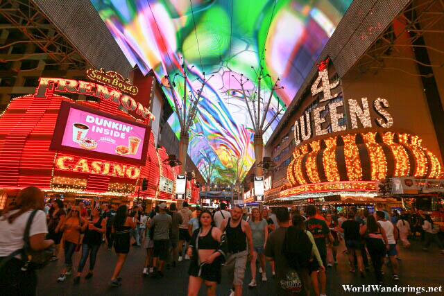 Eclectic Mix of Colors at the Fremont Street Experience
