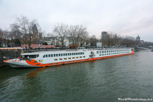 Cruise Ships on the River Rhine in Köln