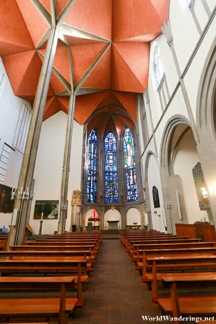 Inside the Church of Saint Foilan in Aachen