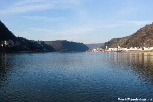 Beautiful Scenery at the Rhine Valley at Loreley Statue