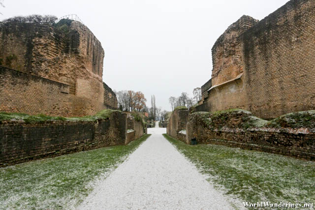 Approaching the Amphitheater at Trier