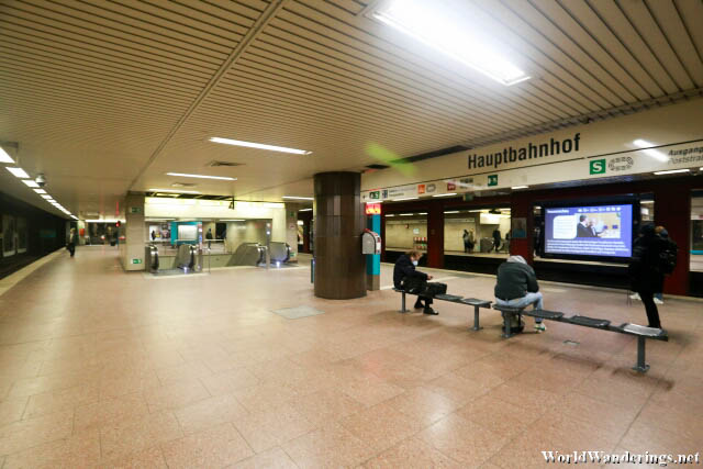 Waiting at the Frankfurt Subway Station