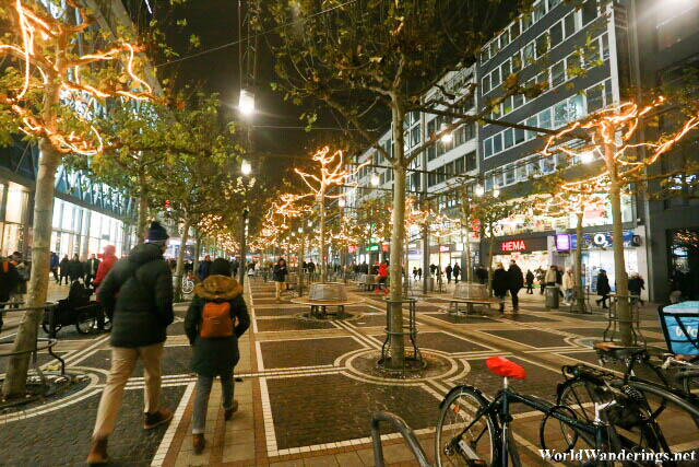 Festive Zeil Shopping Street at Night