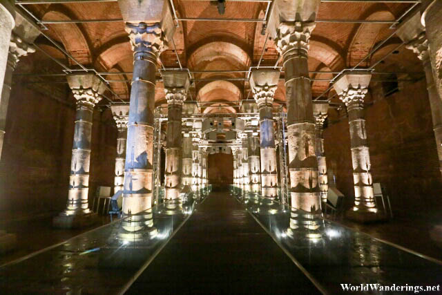 Inside the Cisterna Basilica in Istanbul