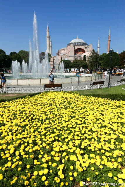 Colorful Park Outside the Hagia Sophia