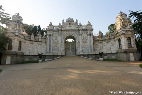 In Front of the Gate of the Sultan at the Dolmabahce Palace in Istanbul