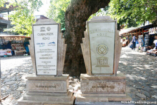 UNESCO World Heritage Site Marker at the Village of Cumalikizik