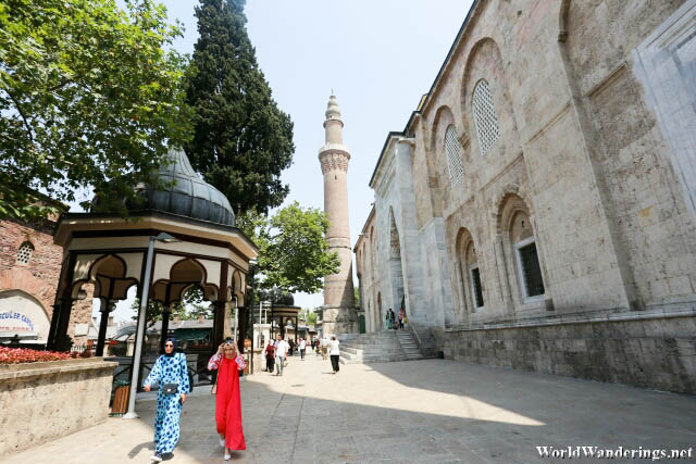 Outside the Grand Mosque of Bursa