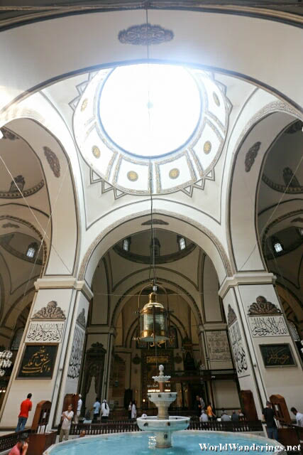 Inside the Grand Mosque of Bursa