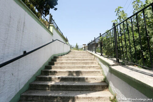 Climbing Up the Stairs to the Uftade Mosque