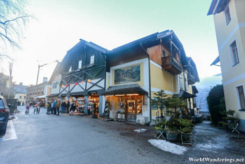 Shops Along the Main Street of Hallstatt Village