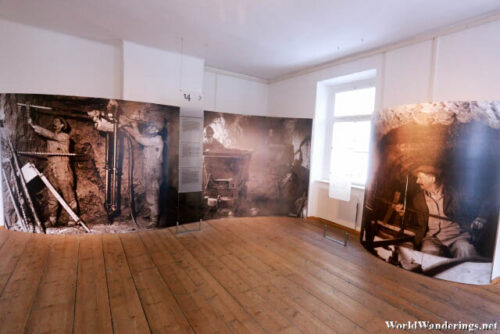 Walking Through the Exhibits at the Visitor Center of Salzwelten Hallstatt