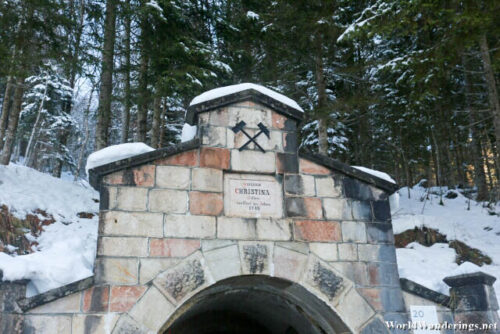 Detail on the Entrance of the Christina Tunnel at Salzwelten Hallstatt