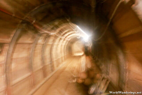 Blurry Photo of the Christina Tunnel at Salzwelten Hallstatt