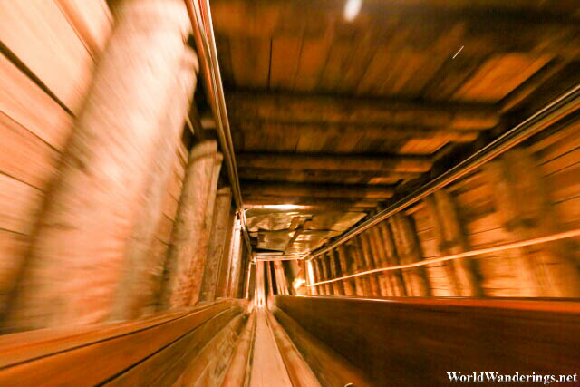 Going Down the Miner's Slide at Salzwelten Hallstatt