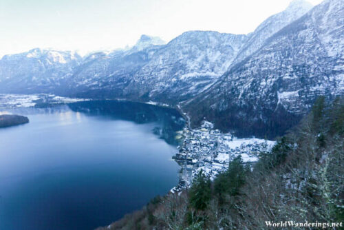 View of Hallstatt Village from the Salzwelten Hallstatt Viewpoint