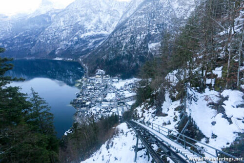 Going Down the Salzwelten Hallstatt Funicular