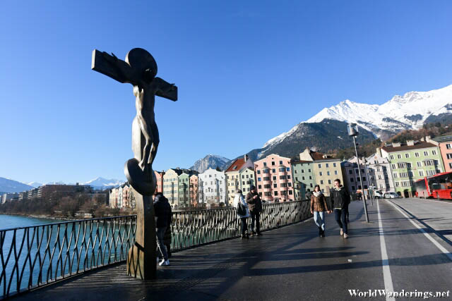 Crucifix at the Innbrücke in Innsbruck