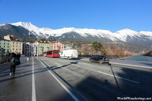 Crossing the Innbrücke in Innsbruck