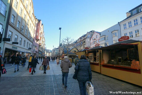 Christmas Market Stalls Along the Maria Theresa Street in Innsbruck