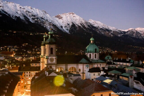 Saint Jacob's Cathedral from the Town Tower of Innsbruck