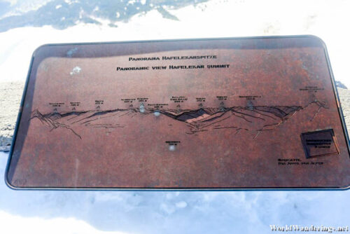 Map of the Surrounding Peaks at Hafelekarspitze