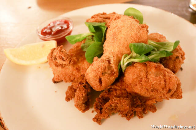 Fried Chicken at Restaurant Goldener Adler Innsbruck