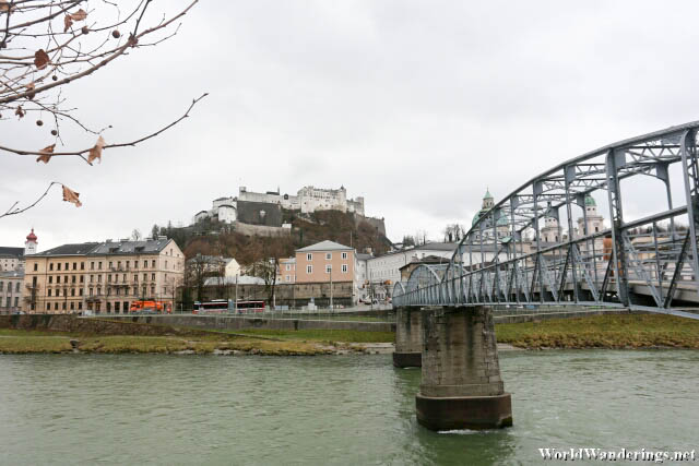 Old City of Salzburg from the River Salzach