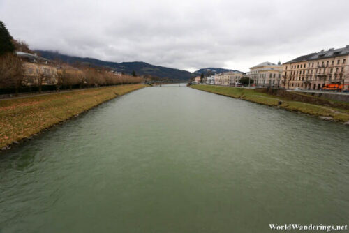 Crossing the River Salzach in Salzburg