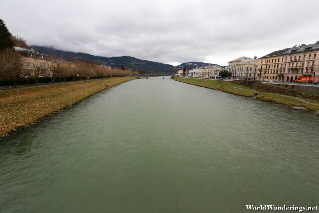 Crossing the River Salzach in Salzburg