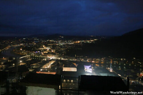 Salzburg Cathedral at Night from the Hohensalzburg Fortress